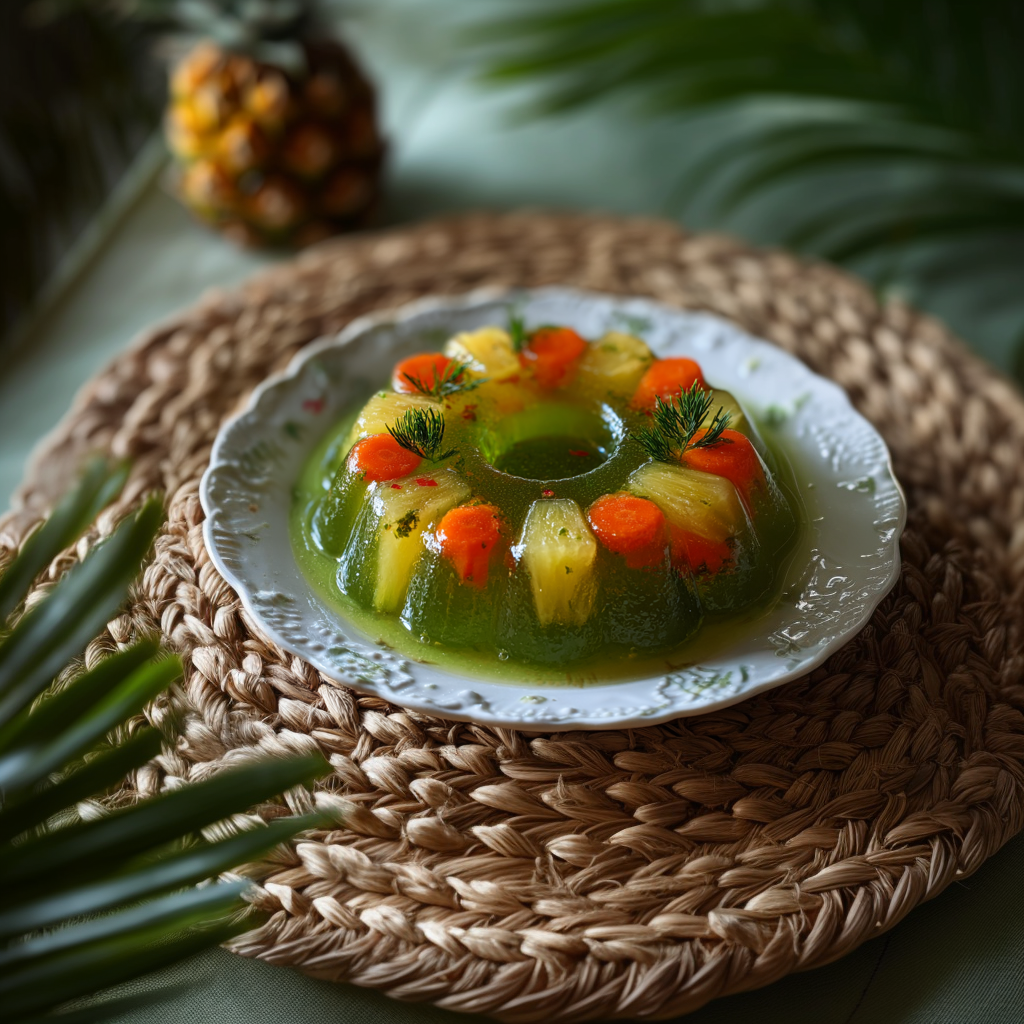 Green Jell-O with Pineapple and Carrots